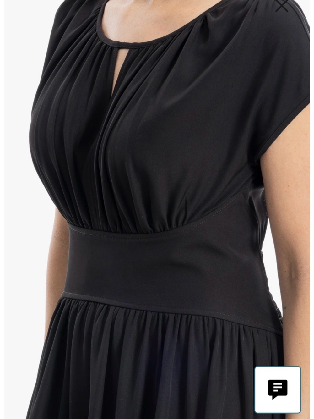 Max Studio Black Pleated Waist Maxi Dress